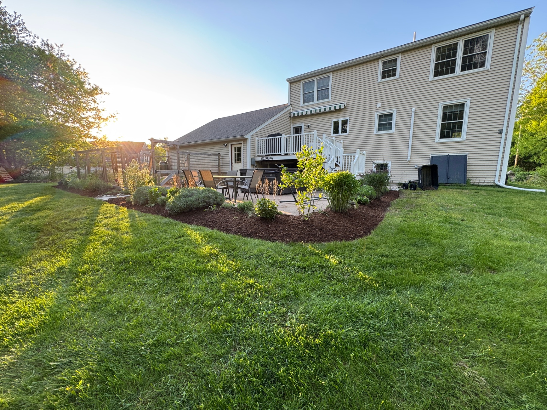 Backyard patio installation in Franklin, MA